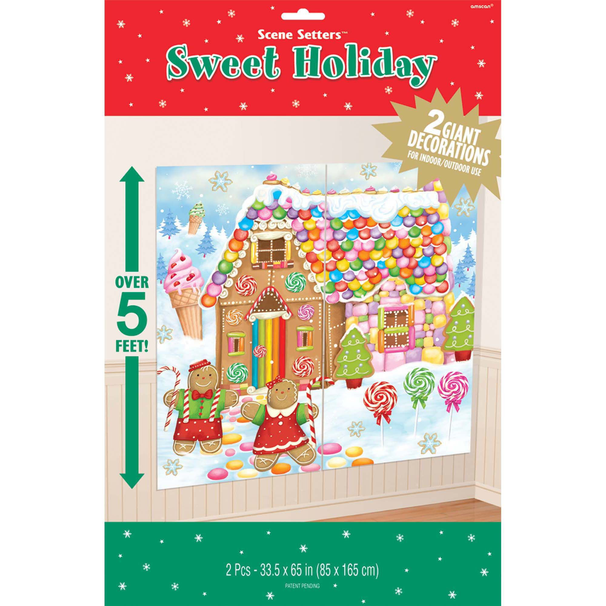 Amscan 2 Piece Christmas Sweet Holiday Scene Setters Add Ons Set