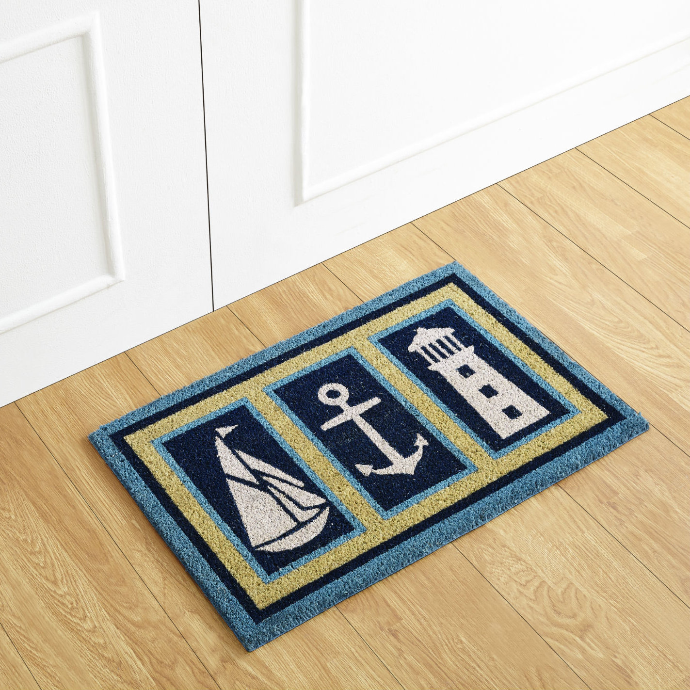 Highland Dunes Wickman Nautical Coir 28 In X 18 In Outdoor Door