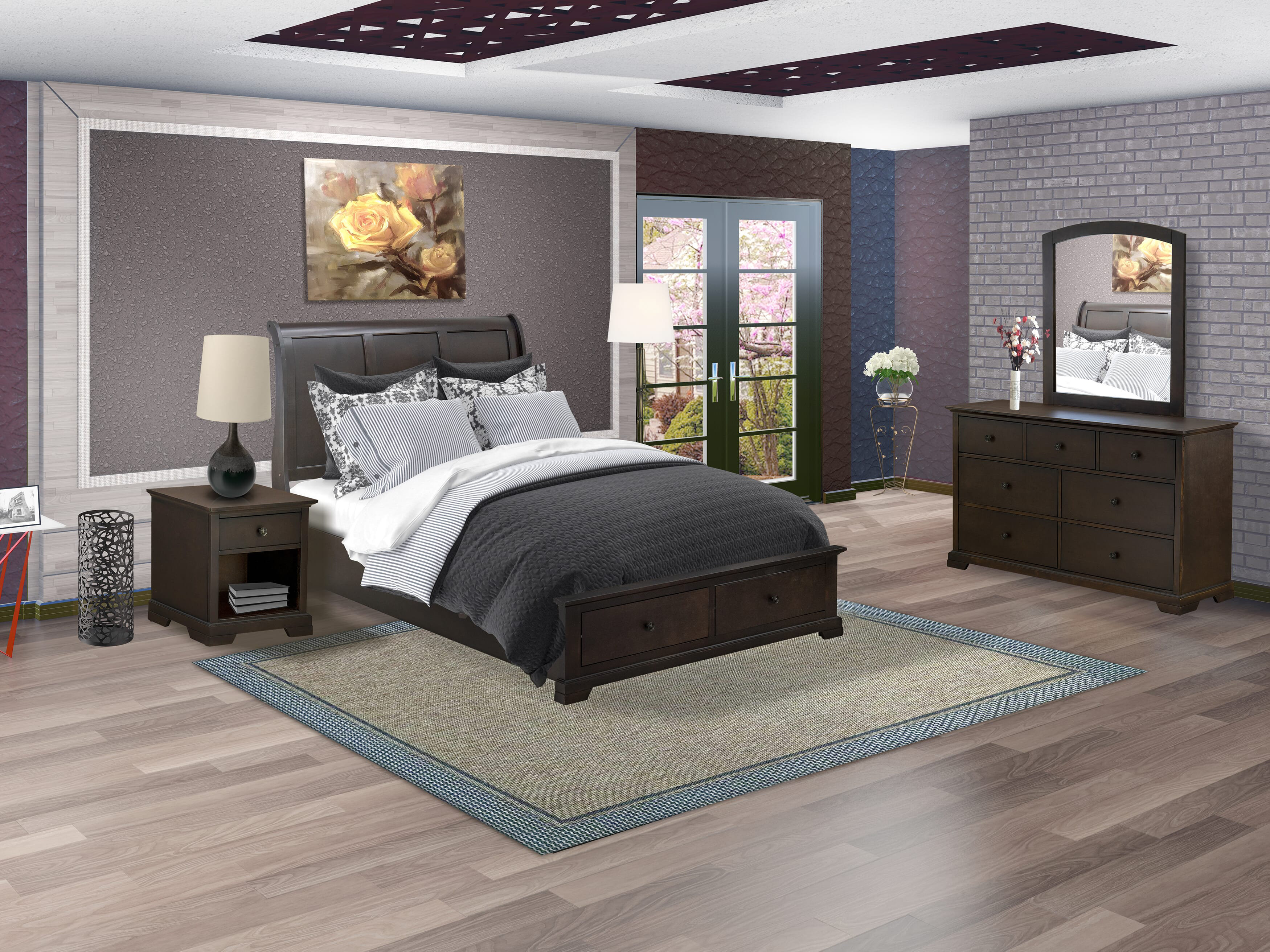Red Barrel Studio® Yaleena 4 Piece Bedroom Set With Drawers In Wire