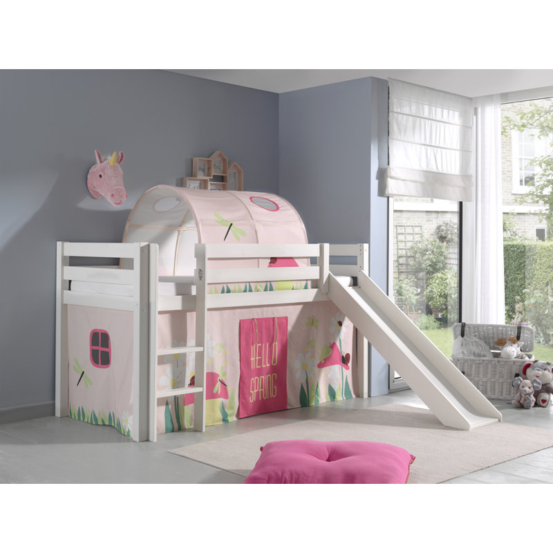 Roomie Kidz Halbhochbett Escalera Spring Mit Rutsche Und Textil