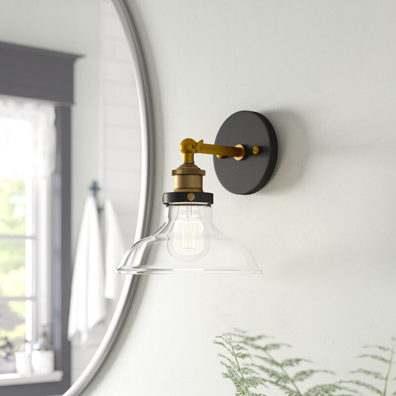Weilers 1 - Light Dimmable Armed Sconce. #wallsconce #bathroomsconce #lighting #bathroomdesign