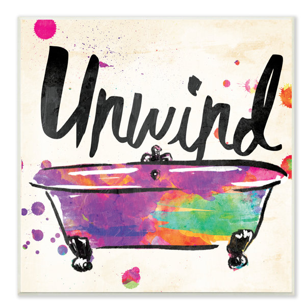 Ebern Designs Unwind Rainbow Colors Icon Bath Painting Print On