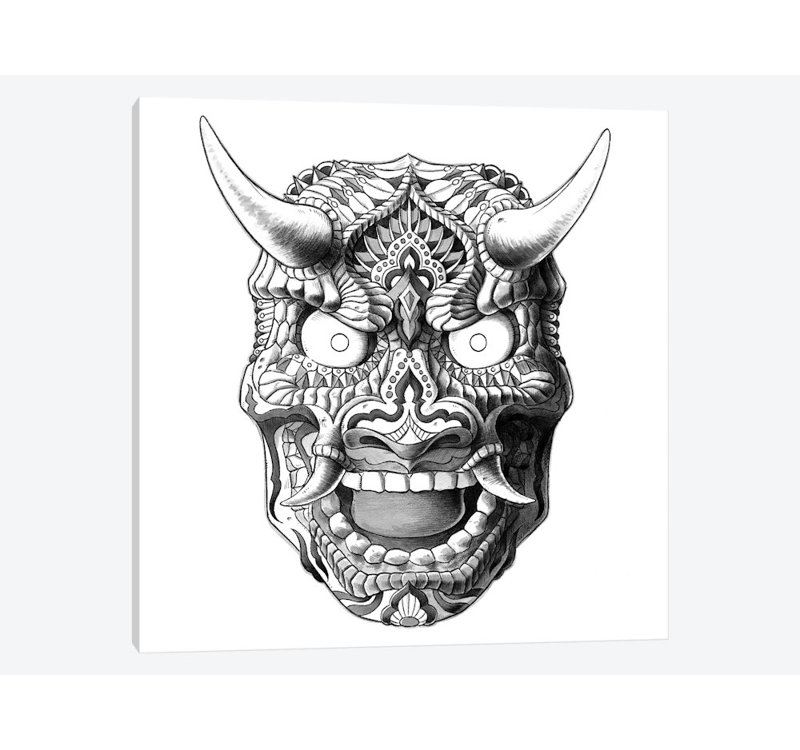 East Urban Home Japanese Demon Mask Ii Graphic Art Print On Canvas Wayfair Demon's blazon crest super famicom japanese import sfc demons japan jp us seller. japanese demon mask ii graphic art print on canvas