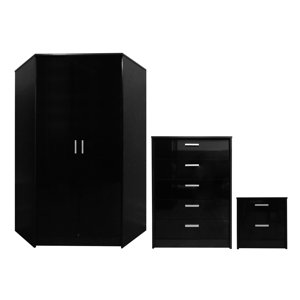 3-tlg. Schlafzimmermöbel-Set Khabat von Hokku D..