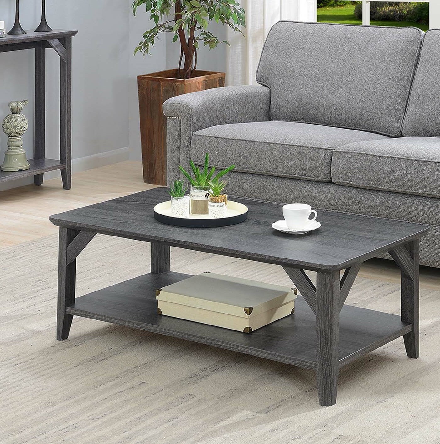 weathered gray coffee table set