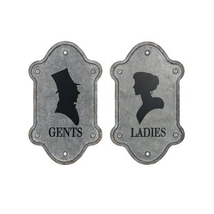 Details about  / Vintage Look Oval Ladies and Gents Toilet Black Door Signs