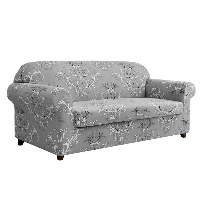 Flower Printed Stretch Box Cushion Sofa Slipcover Flower Printed Stretch Box Cushion Sofa Slipcover