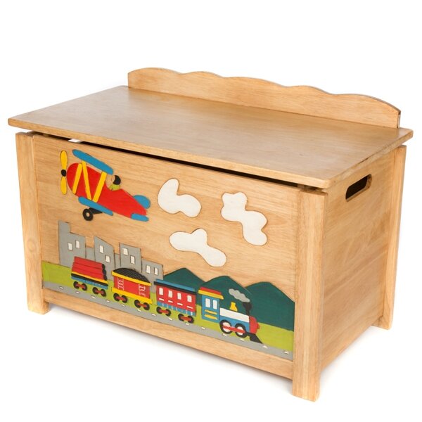 wooden train toy box