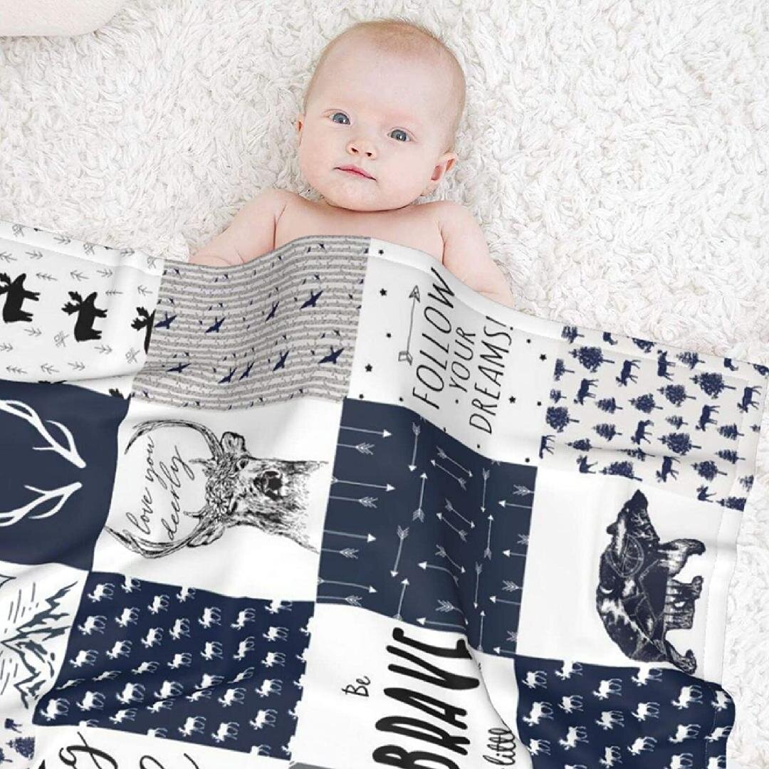 Newborn Baby Blankets Super Doux Confortable en polaire chaude Nursery jette Pour Garçons Filles 