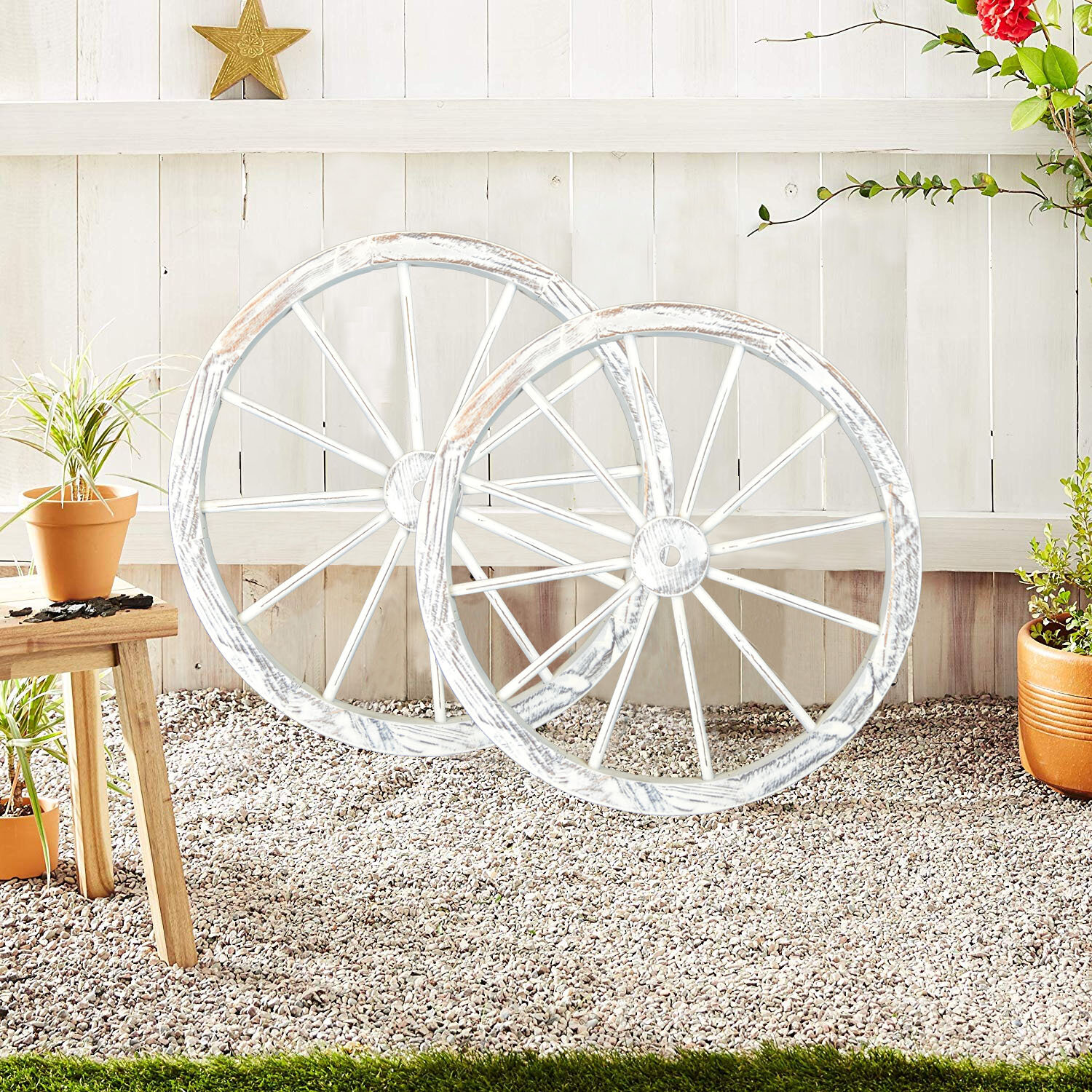 August Grove Wooden Wagon Wheel Wall Decor Wayfair