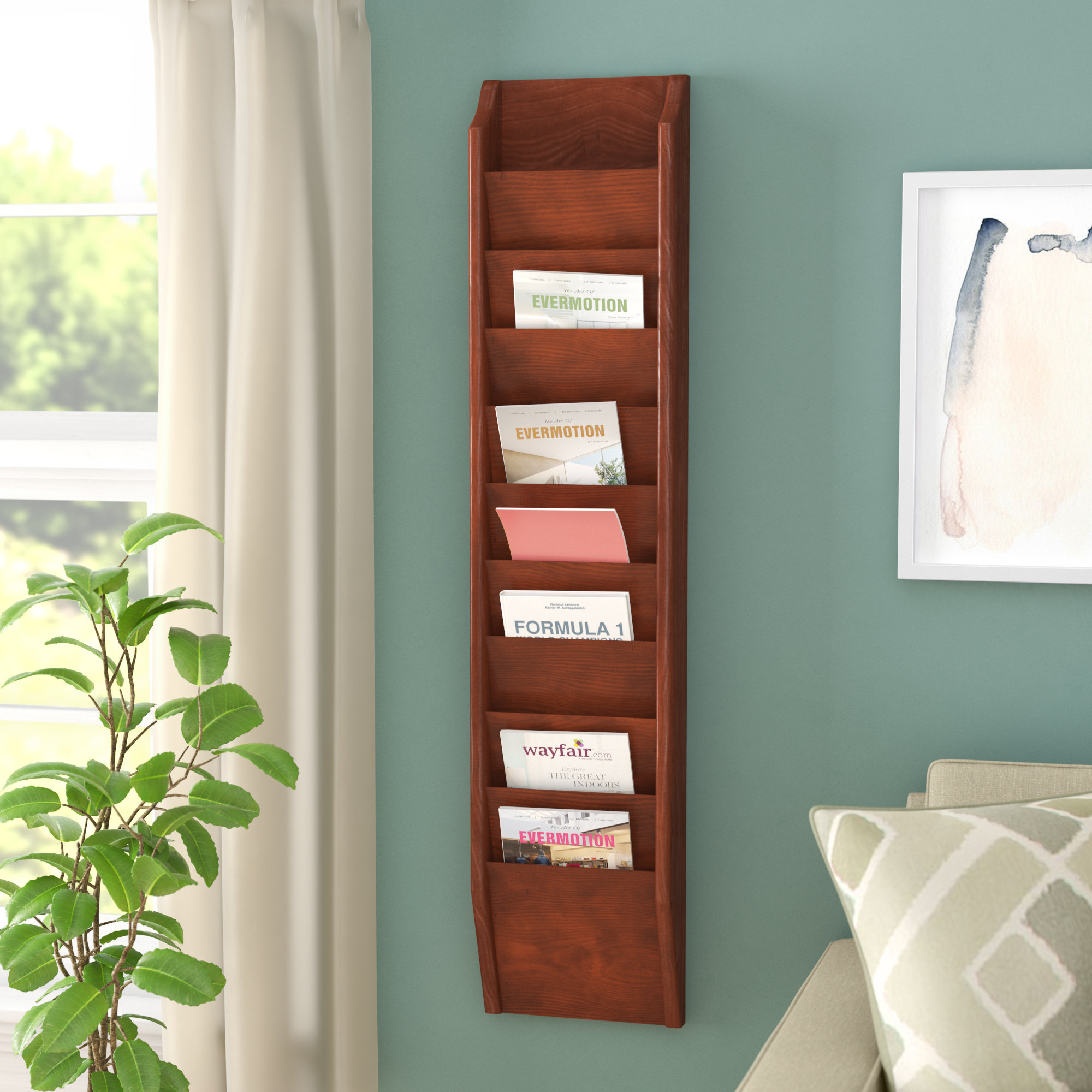 Rebrilliant Catlin 10 Pocket Wall Mount Magazine Rack & Reviews | Wayfair