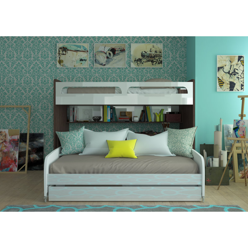 Brayden Studio Gautreau Twin Over Twin L Shaped Bunk Bed With