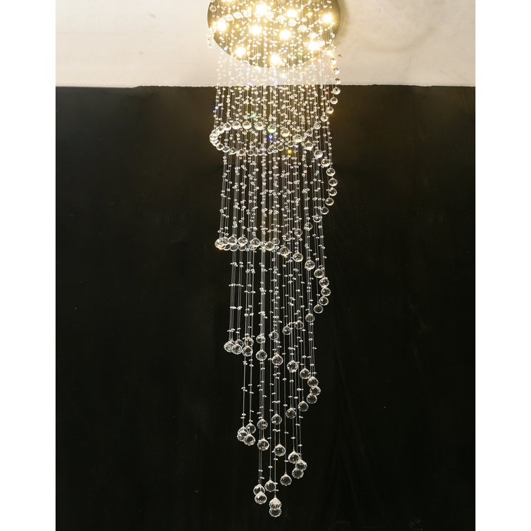 8 - Light Dimmable Light Spiral Chandelier Remote Control Dimming Light  Crystal Light Fixtures