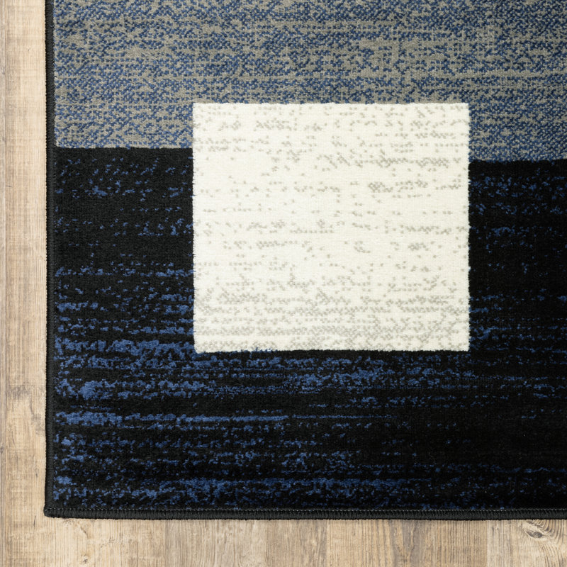 Taira Block Blue Gray Area Rug
