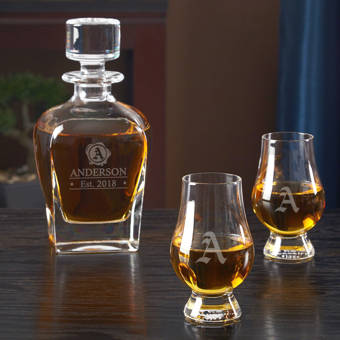 East Urban Home Coltrane Argos Bourbon 3 Piece Whiskey Decanter Set Wayfair