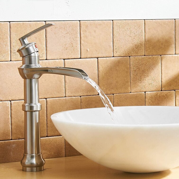 Waterfall Spout Bathroom Vanity Sink Faucet Basin Mixer Tap Single Handle Hole-U
