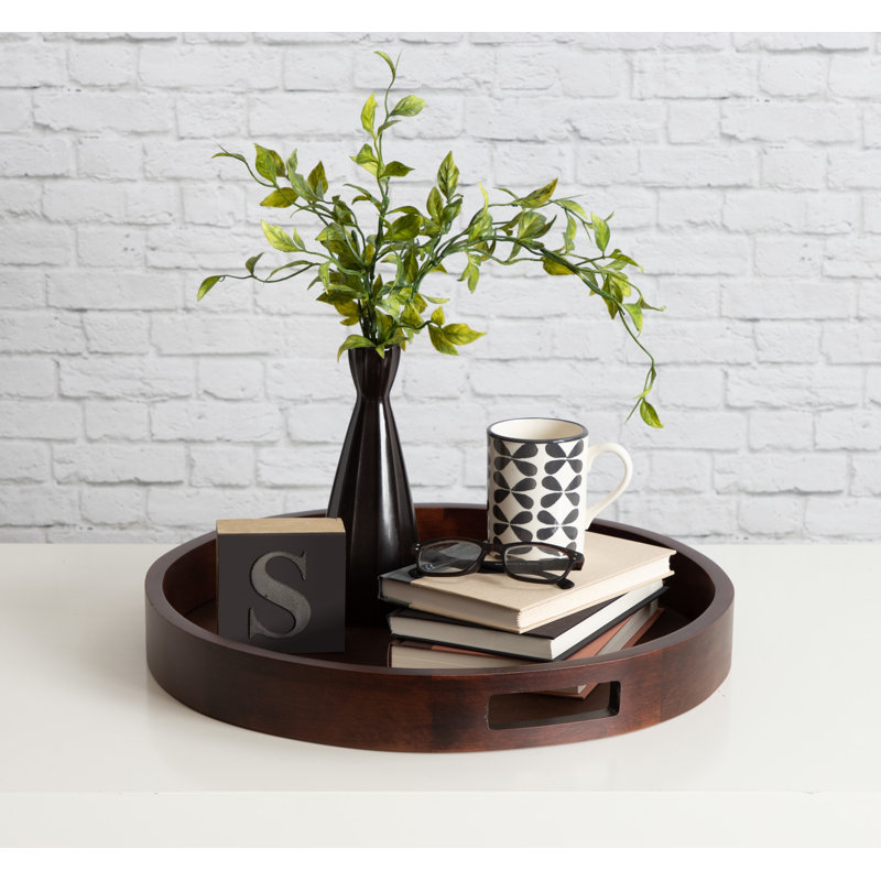 Bay Isle Home Mikayla Large Round Wood Ottoman Coffee Table Tray Mikayla Large Round Wood Ottoman Coffee Table Tray