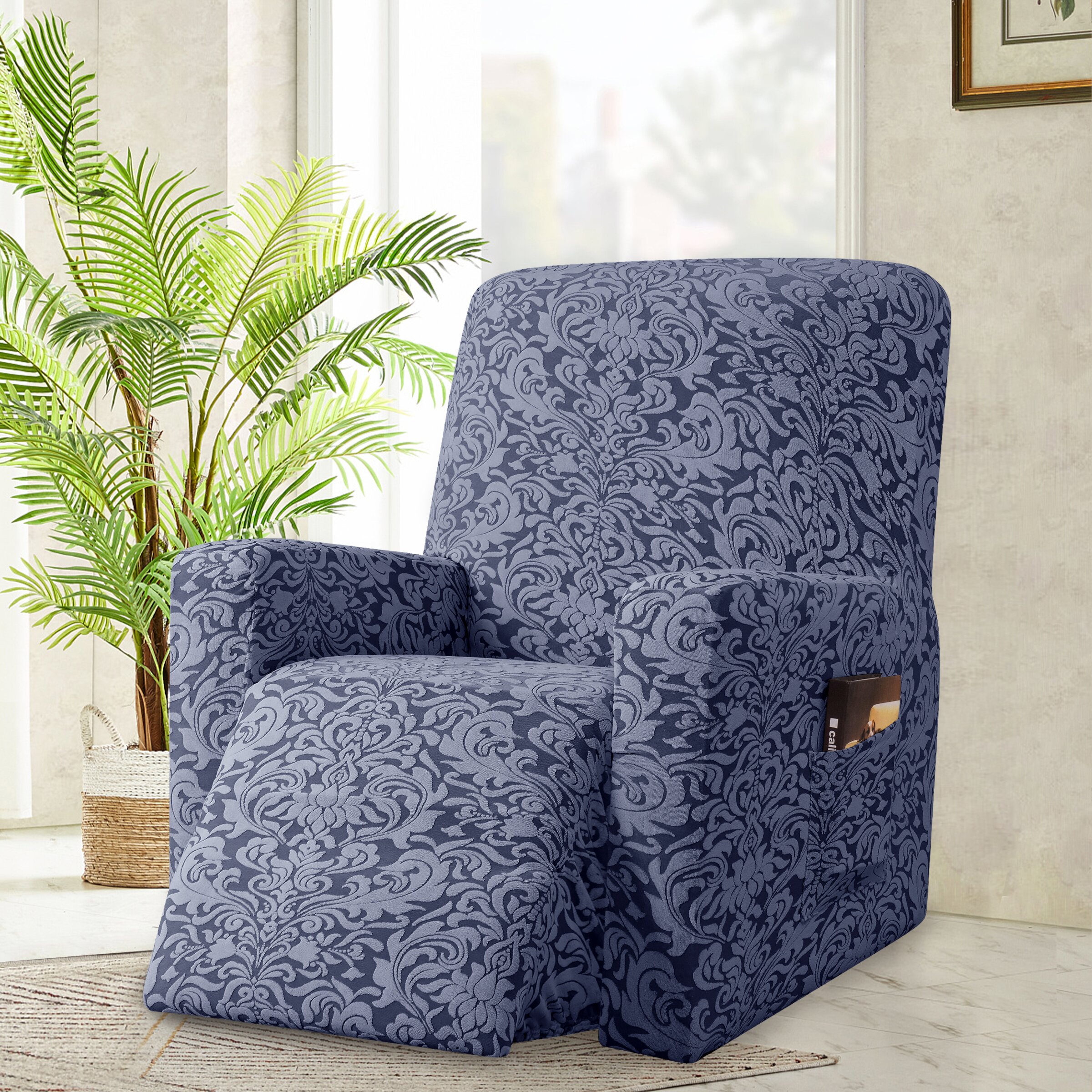 slipcovered recliner