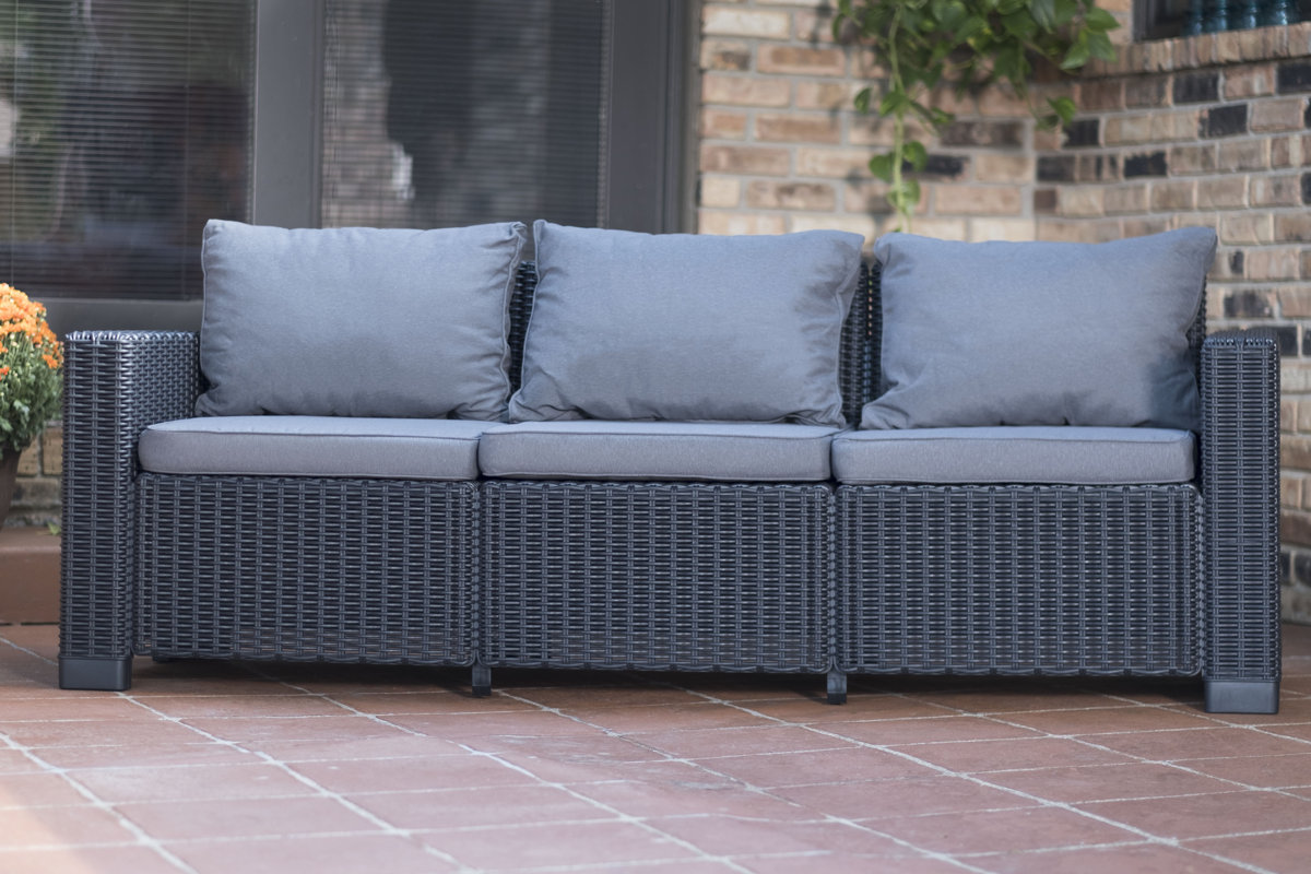 Brayden Studio Stallcup Patio Sofa With Cushions Reviews Wayfair Stallcup Patio Sofa With Cushions