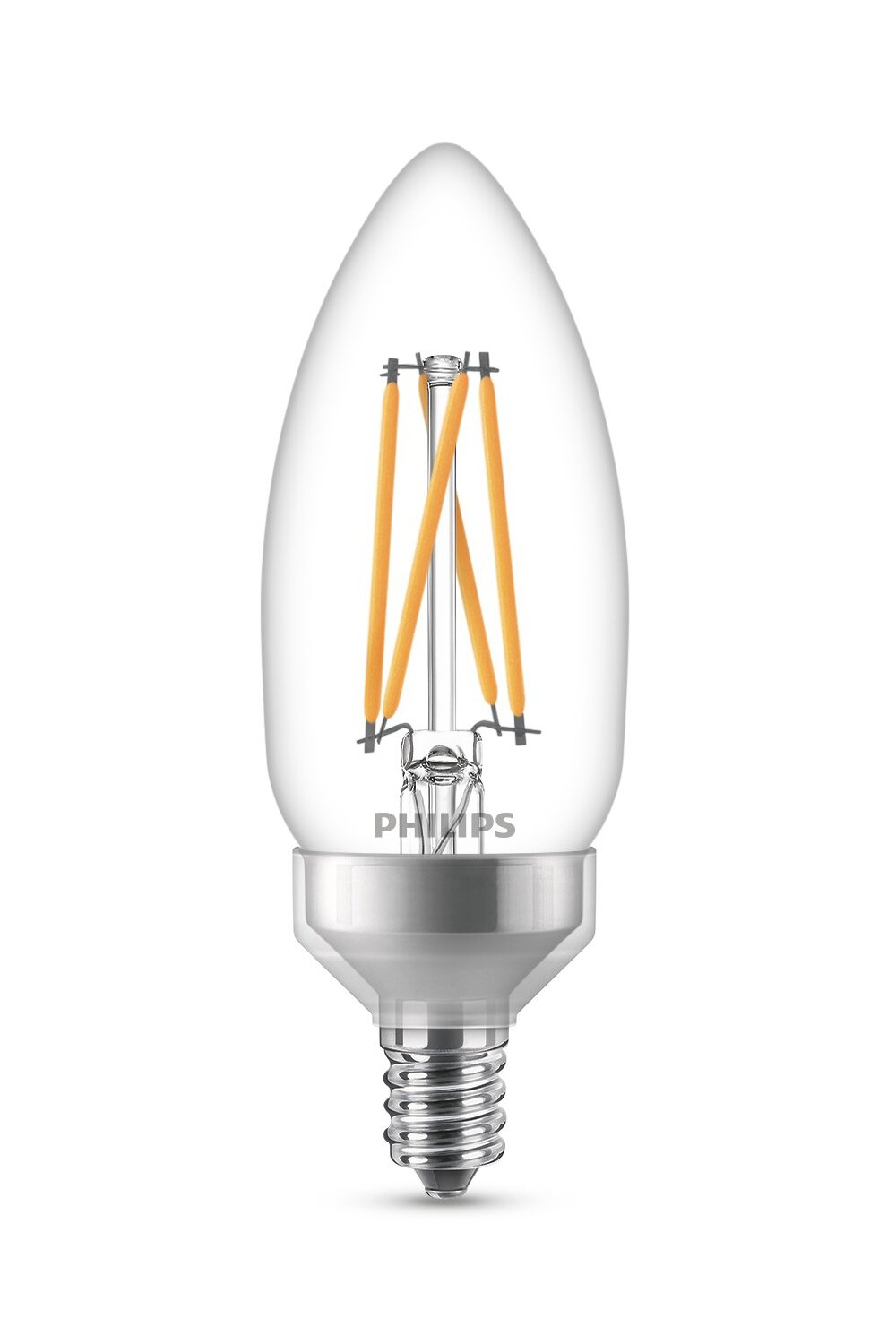 3 Philips 40W Equivalent Soft White B11 Candlelabra Base LED Light Bulb 