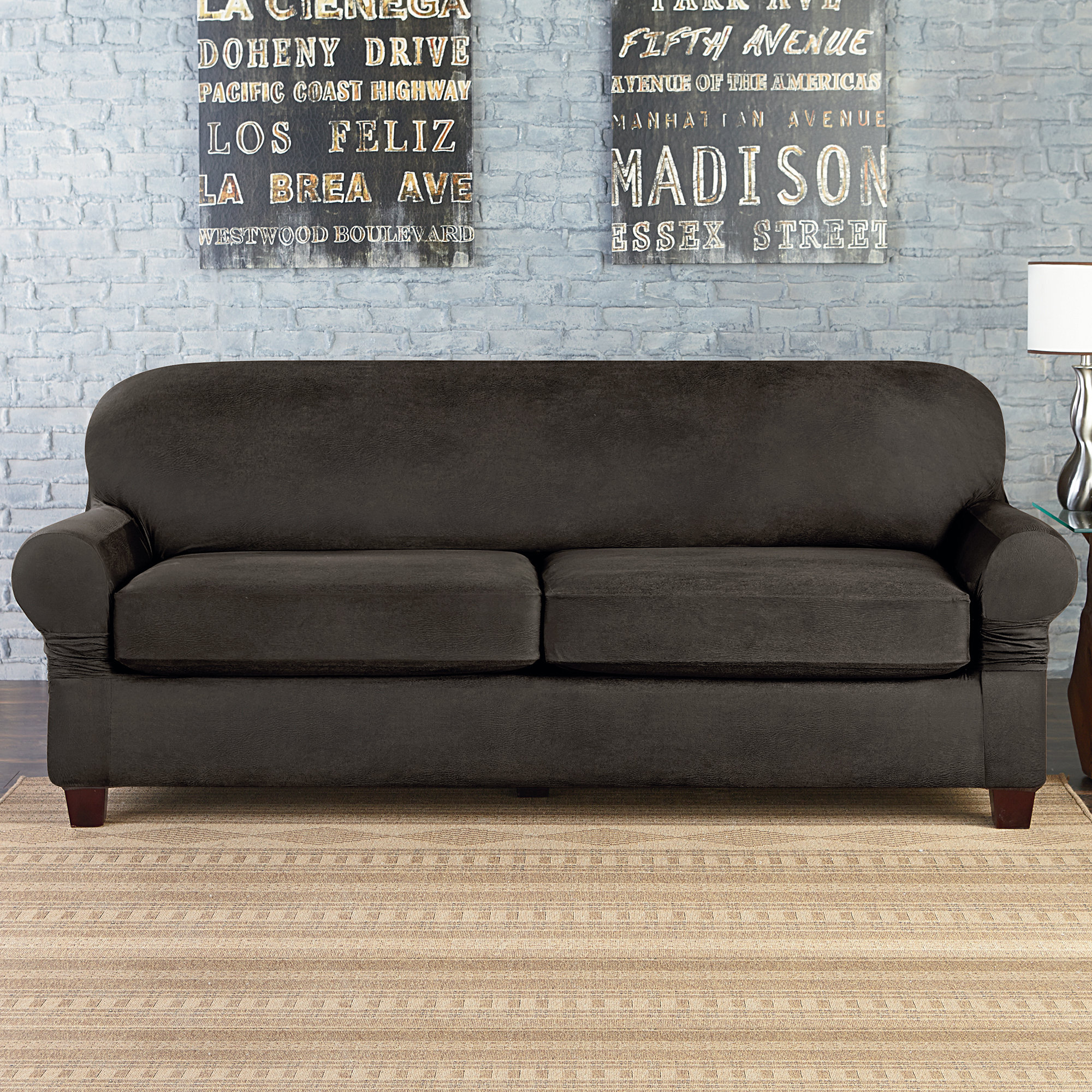 Elegant Comfort Collection Luxury Soft Furniture Jersey Stretch SLIPCOVER Sofa Gray Elegant Comfort Collection Luxury Soft Furniture Jersey Stretch SLIPCOVER Sofa Gray