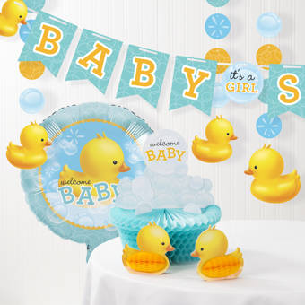 The Party Aisle Bubble Bath Rubber Duck Baby Shower Decoration Kit