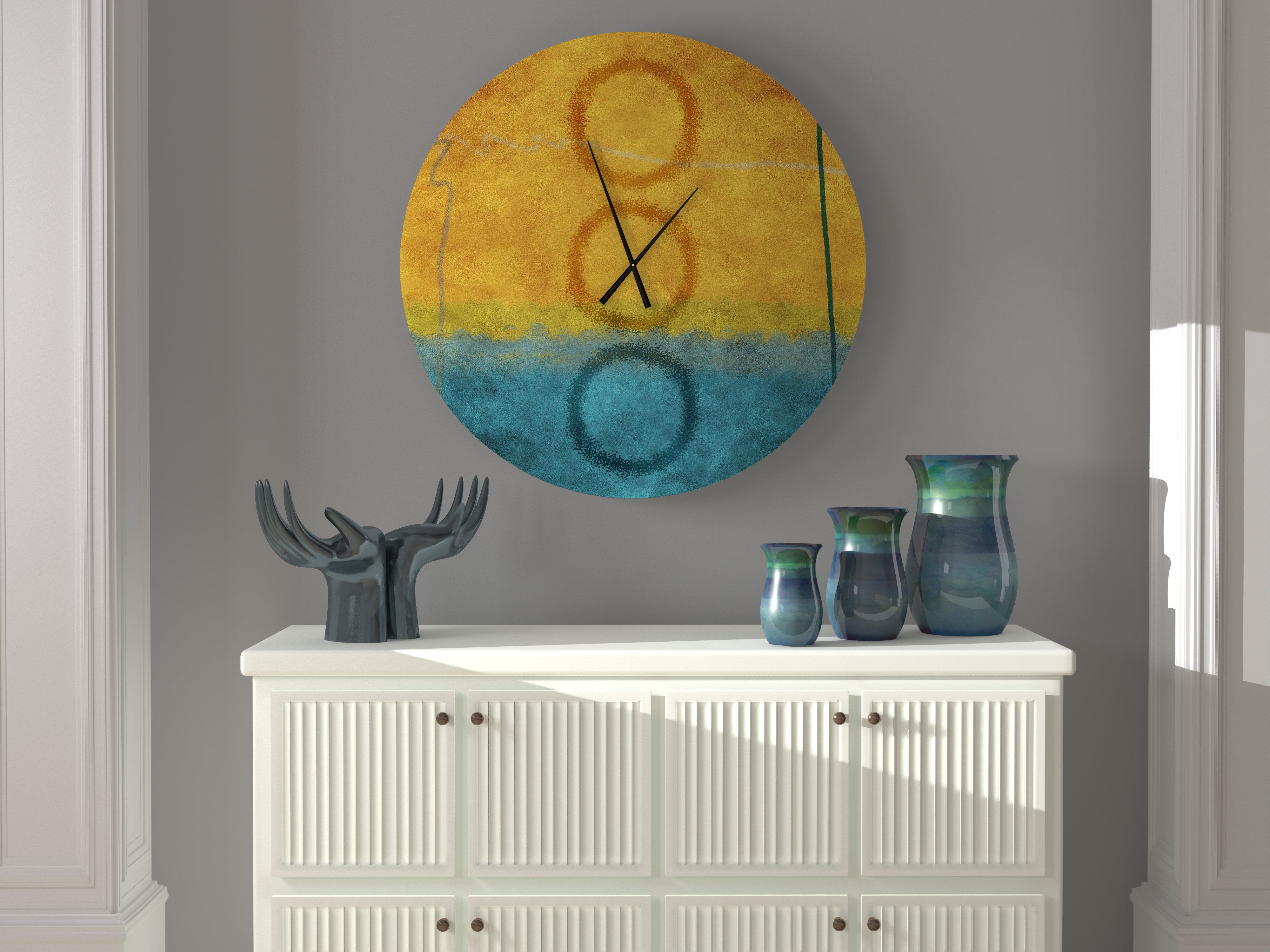 East Urban Home Oversized Callaway Wall Clock Wayfair
