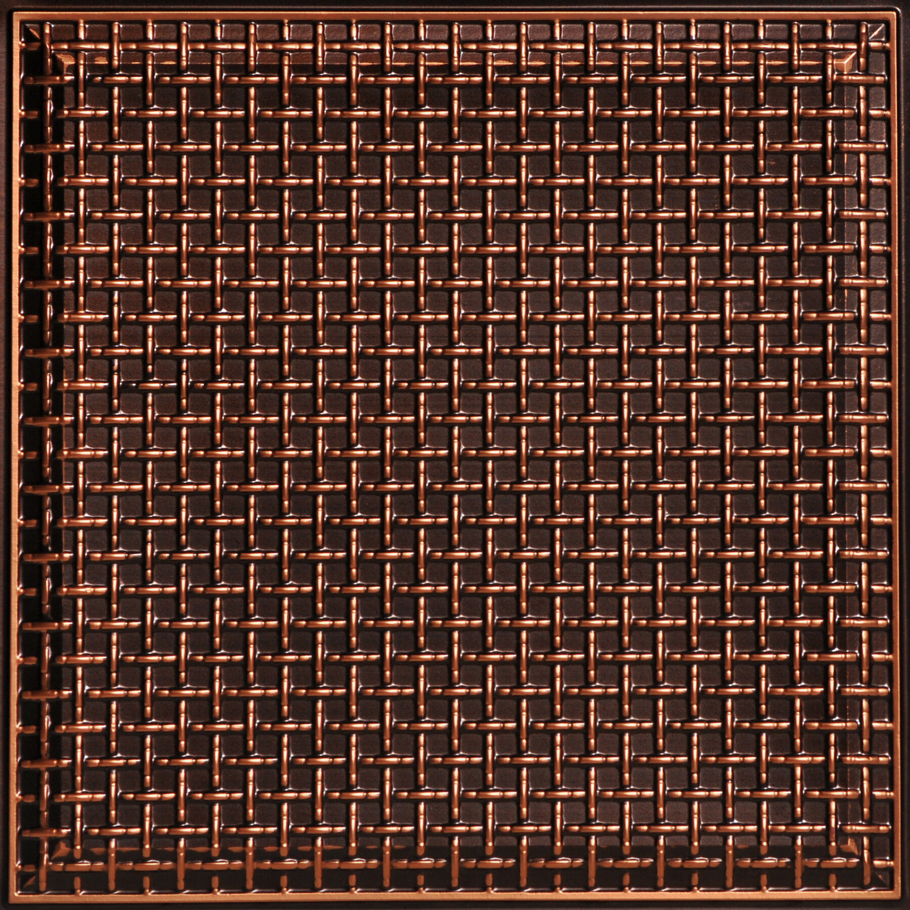LOT OF 12 # 210 Antique Copper PVC Ceiling Tiles Glue Up/Grid 2' x 2' 