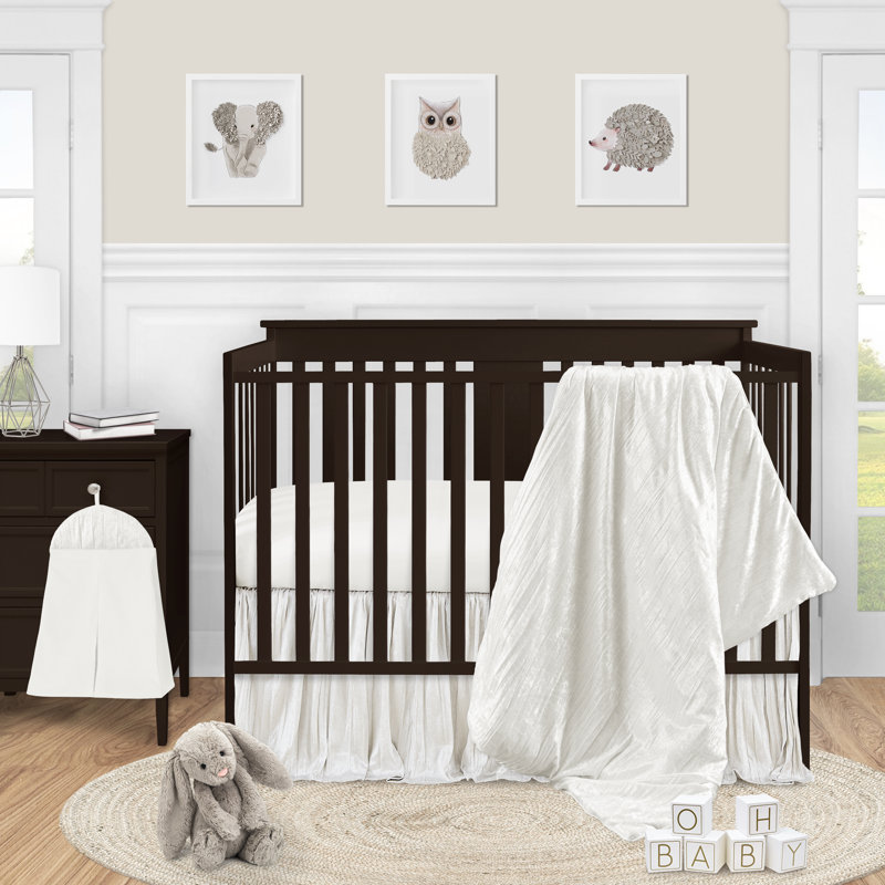 Sweet Jojo Designs Crinkle Crushed Velvet 4 Piece Crib Bedding Set Wayfair Wipe surface clean, prepasted dimensions: wayfair
