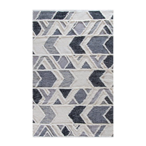 Millwood Pines Beauvais Geometric Handmade Flatweave Jute Sisal Blue Gray Ivory Area Rug Wayfair