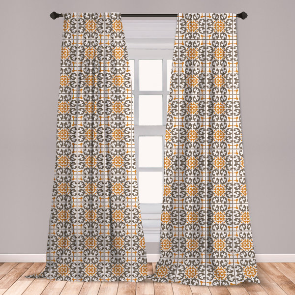 Gray Patterned Curtains Wayfair