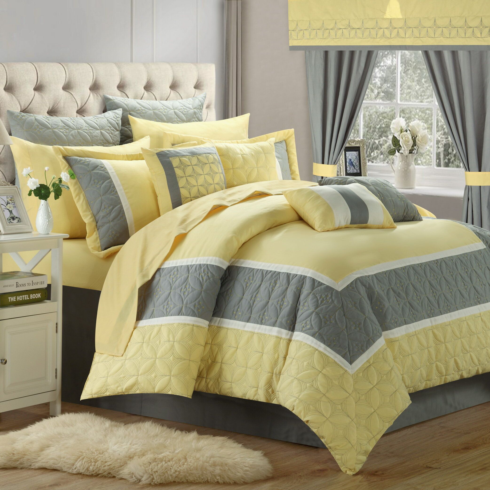 blue and yellow comforter sets queen