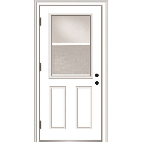 Verona Home Design Clear Glass Venting Half Lite Primed Fiberglass