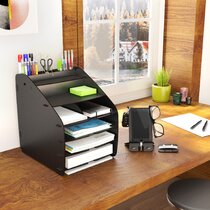 4 Pack Paperclip Holder Desk Accessories Holder 1InTheOffice Mesh Paperclip Holder for Desk 