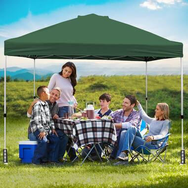 EzyFast EFAT731 14x10 Foot Outdoor Pop Up Canopy for Rain or Shine w/ Carry Bag 