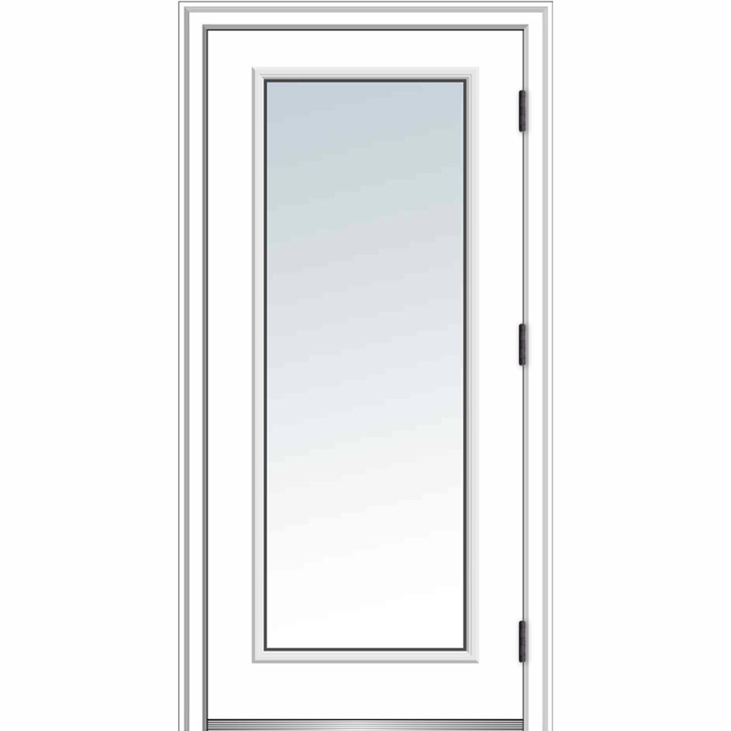Verona Home Design Clear Glass Primed Steel Prehung Front Entry