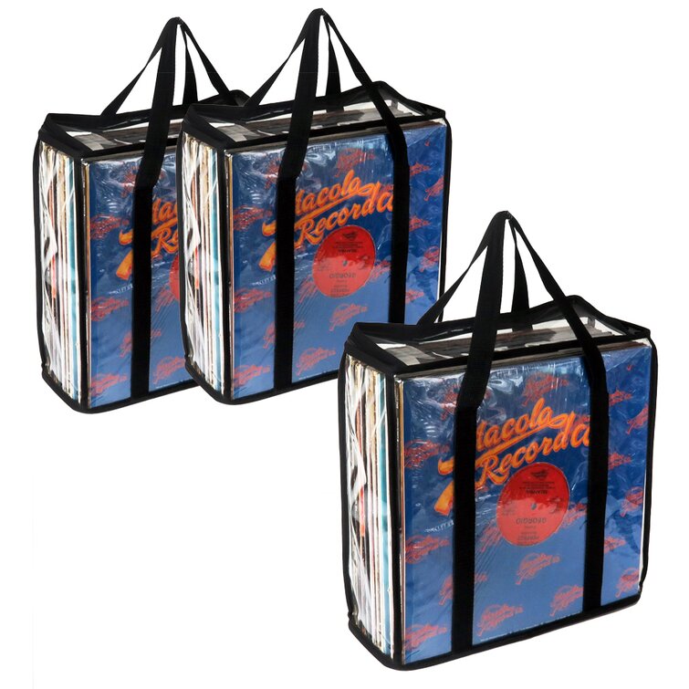 Fasmov Set of 4 Vinyl Record Storage Bags Hold up to 144 Albums 36 Each Bag 