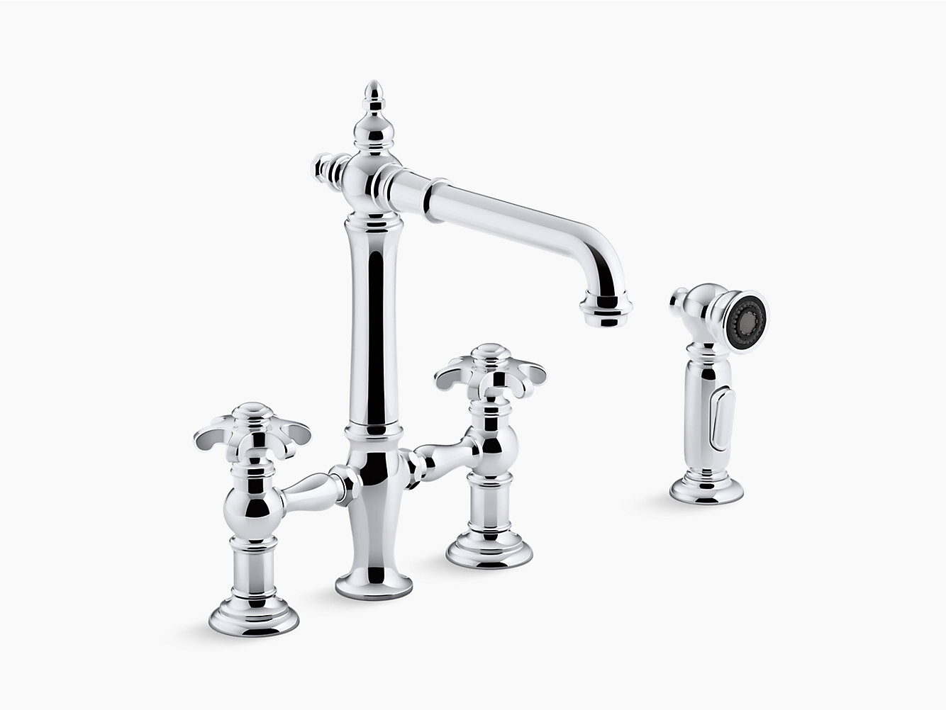 Kohler Artifacts Touch Bridge Faucet with Side Spray & Reviews | Wayfair