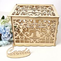 Wedding Gift Card Box Wooden Money Box with Lock Advice Box Wedding Dekor DIY