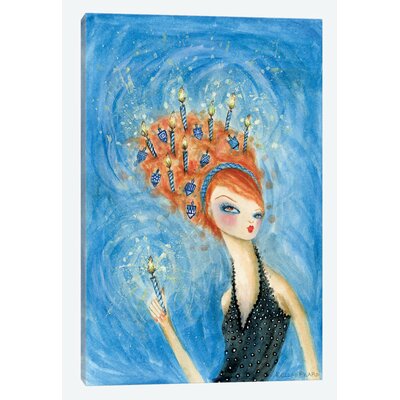 Holiday Hair Series: Dreidel, Dreidel, Dreidel Painting Print on Wrapped Canvas East Urban Home Size: 18