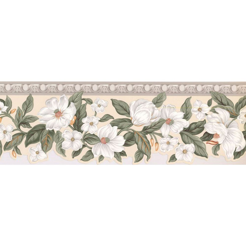 August Grove Joyal Floral 15 L X 6 5 W Wallpaper Border Wayfair