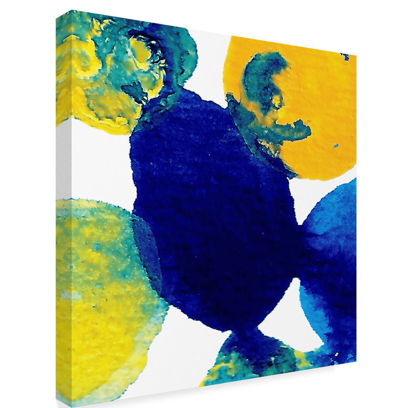 Trademark Art Yellow And Blue Abstract Flowing Paint Acrylic