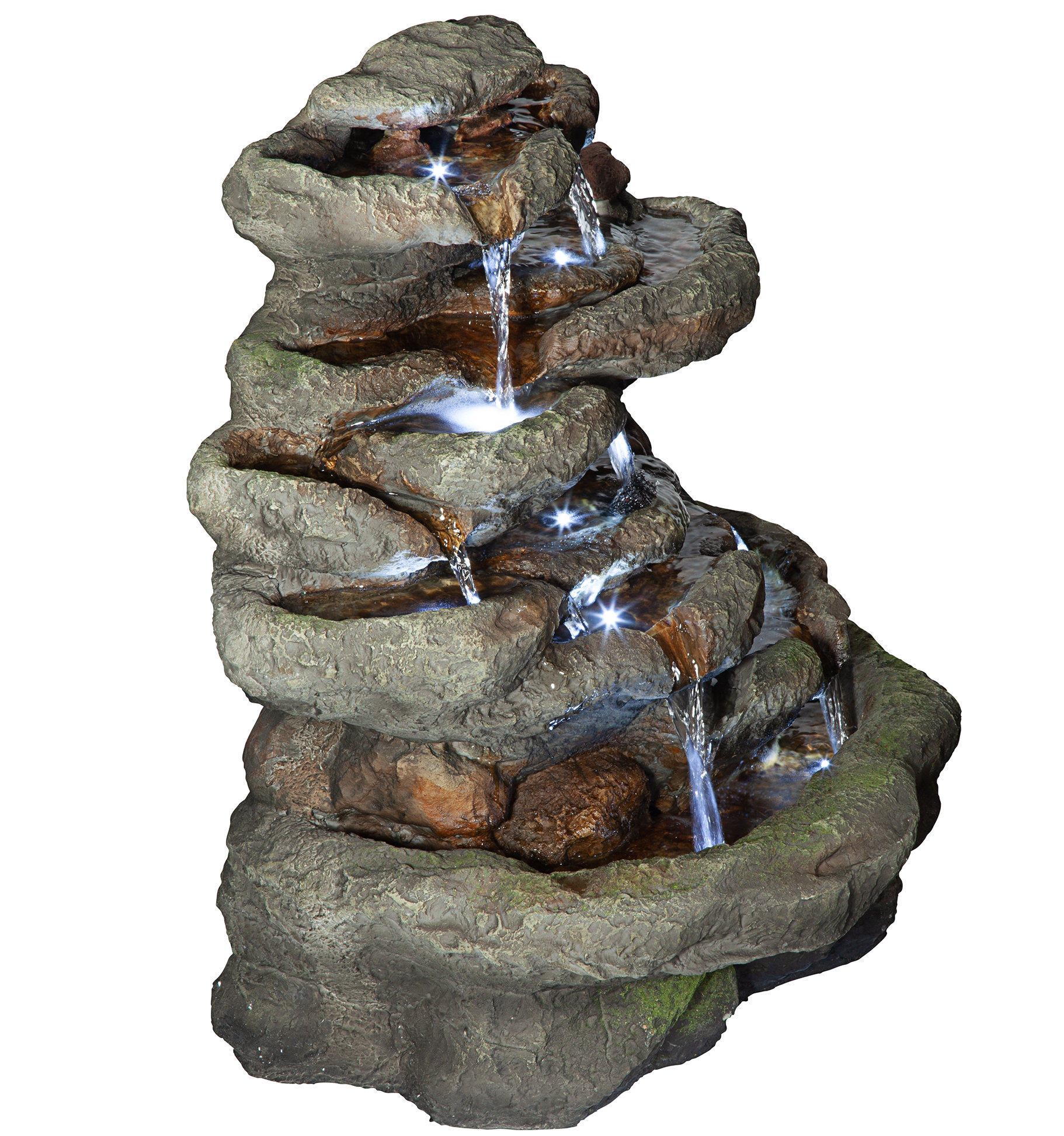 Design Toscano Resin Ribbon Ridge Cascading Waterfall Illuminated Resin Ribbon Ridge Cascading Waterfall