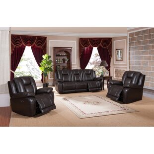 Mickey Leather Match Reclining Living Room Set by Red Barrel Studio