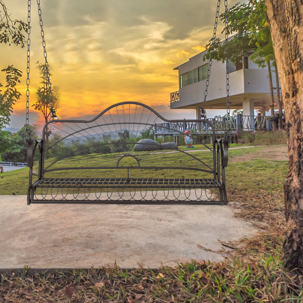 Canora Grey Metal Porch Swing Chair Patio Backyard Garden Yard Hanging Bench Outdoor Wayfair Ca