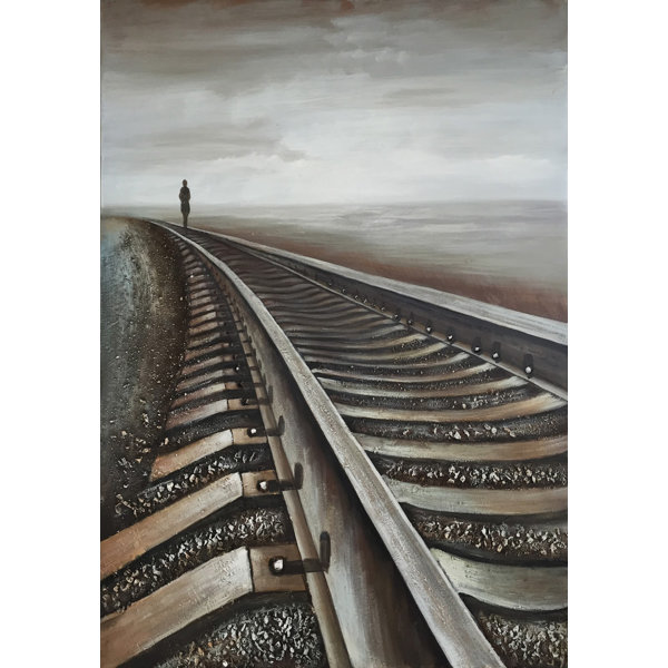 Winston Porter Railway Ii Oil Painting Print On Wrapped Canvas