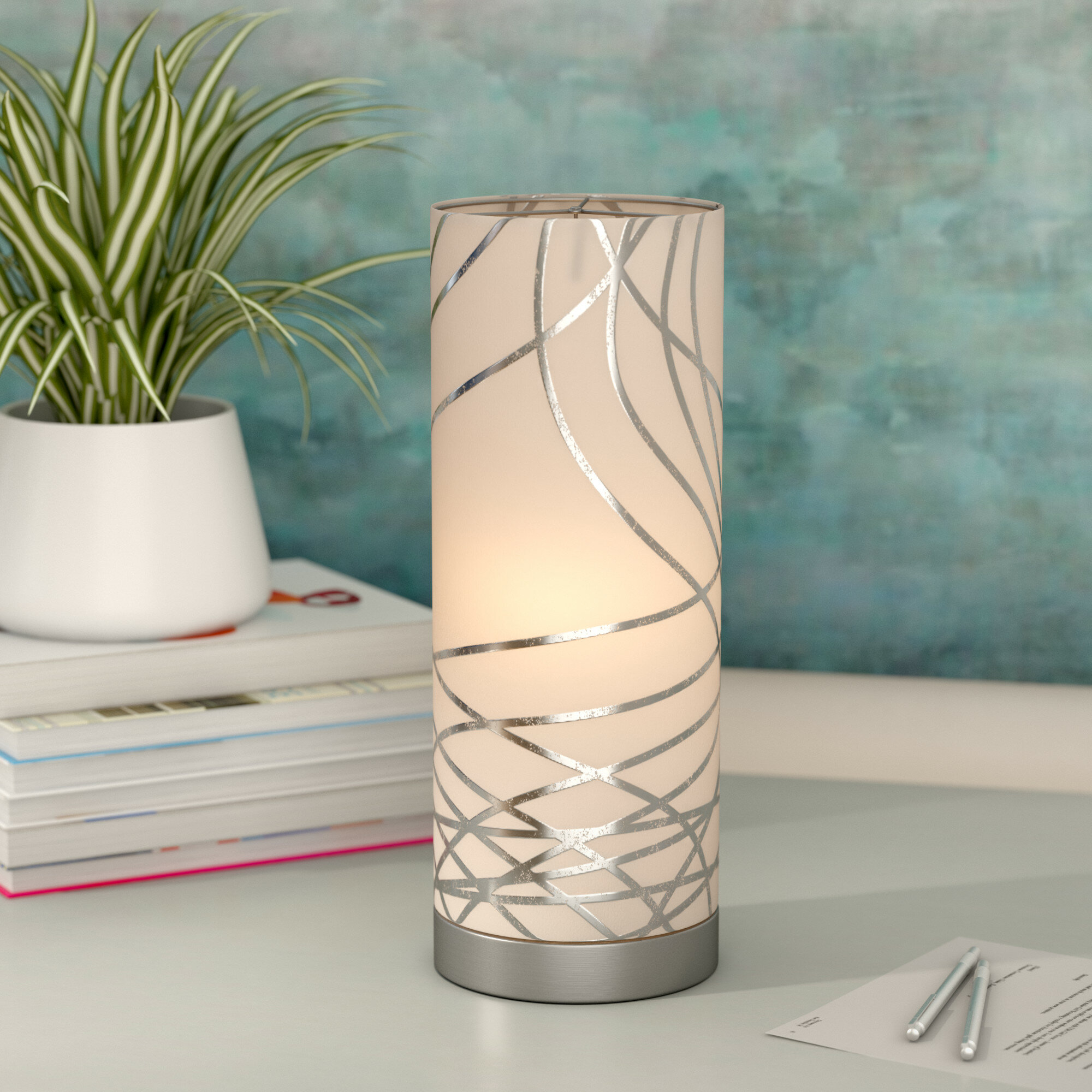 brushed steel table lamp