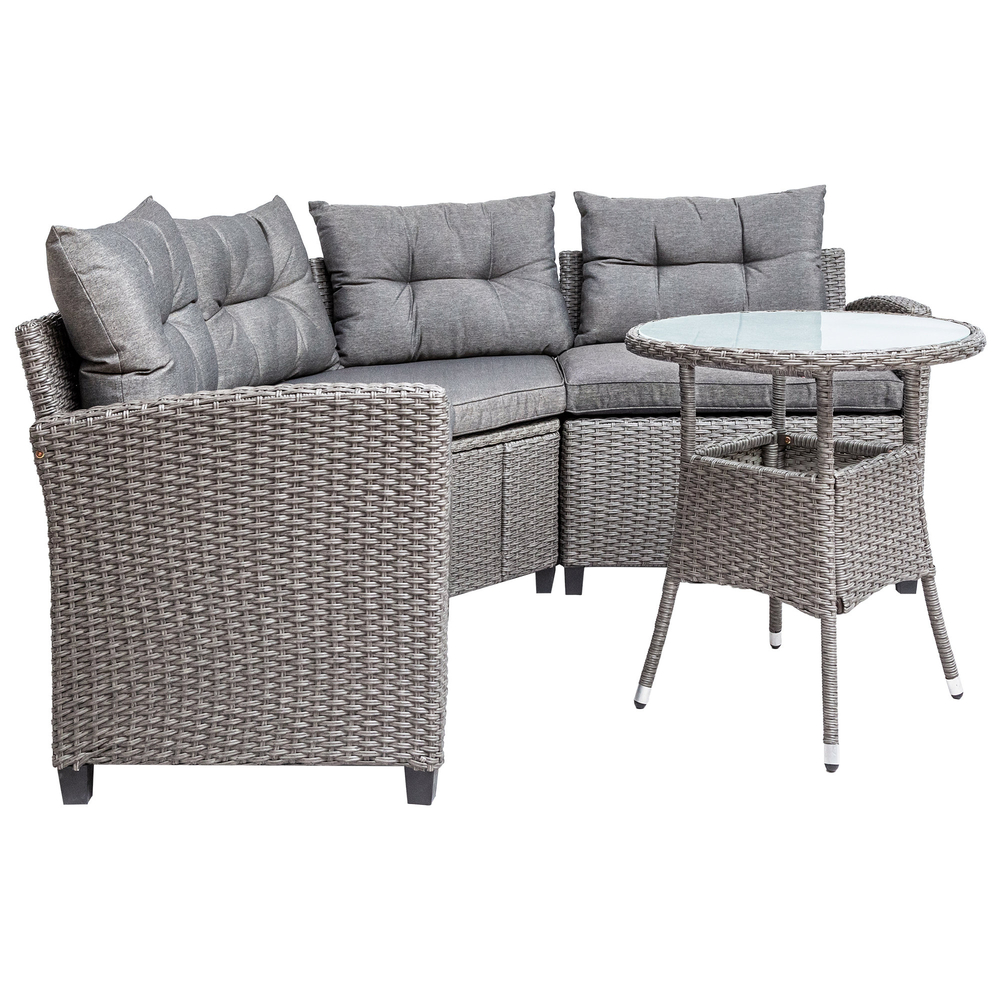 Dovecove Wicker/Rattan 4 Person Seating Group with Cushions & Reviews