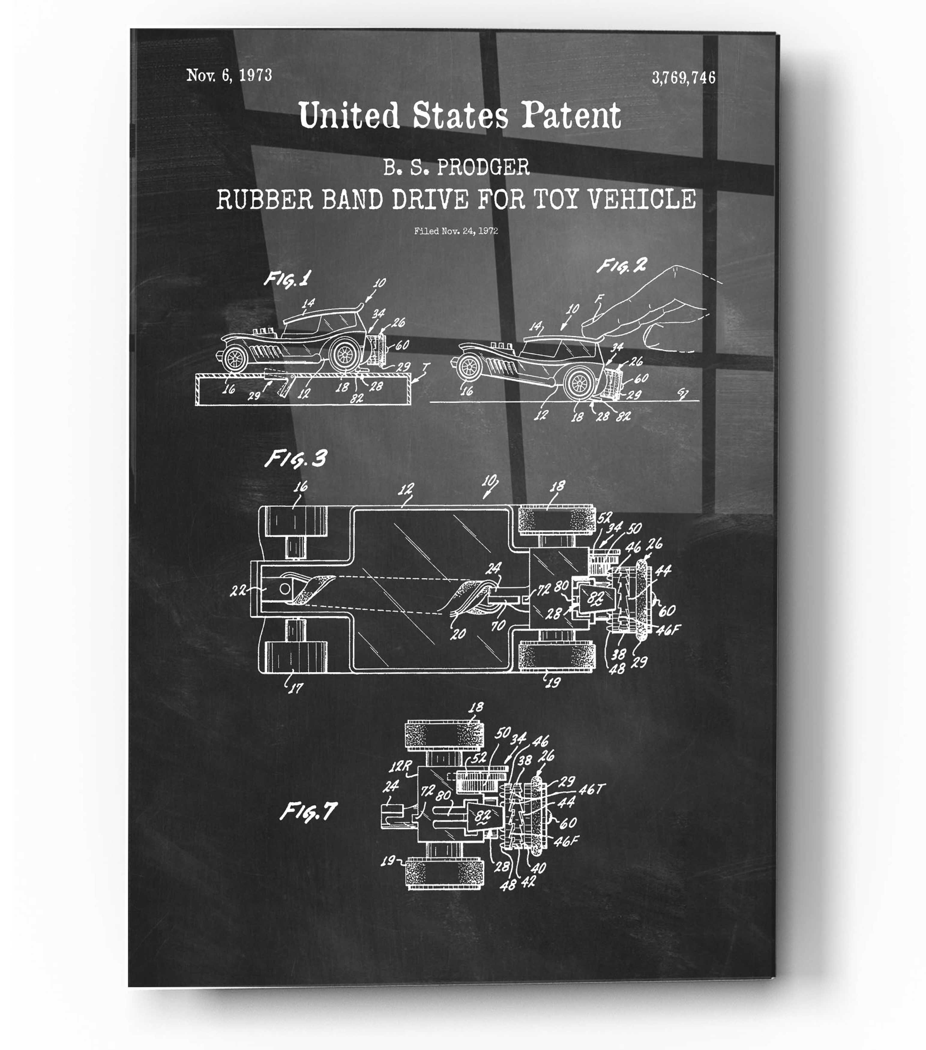 17 Stories Rubber Band Blueprint Patent Chalkboard - Graphic Art on ...