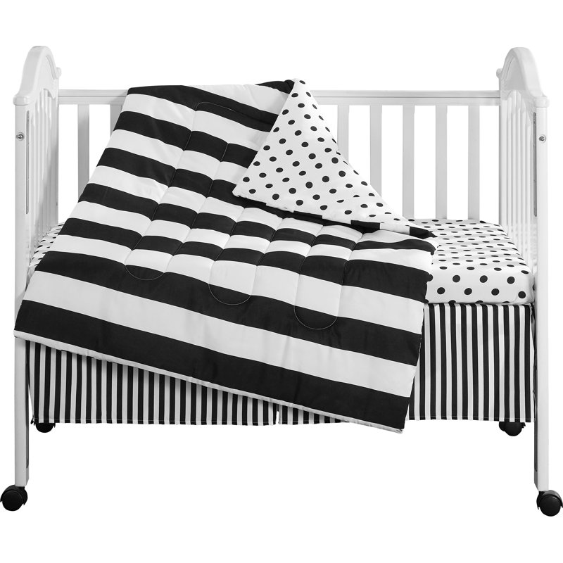 monochrome crib bedding